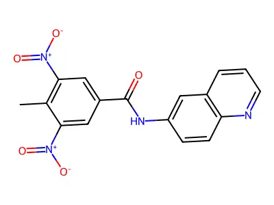 4-methyl-3,5-dinitro-N-quinolin-6-ylbenzamide structure