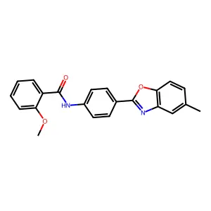 2-methoxy-N-[4-(5-methyl-1,3-benzoxazol-2-yl)phenyl]benzamide structure