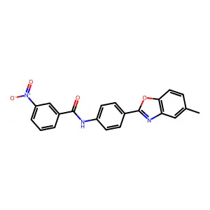 N-[4-(5-methyl-1,3-benzoxazol-2-yl)phenyl]-3-nitrobenzamide structure