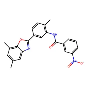 N-[5-(5,7-dimethyl-1,3-benzoxazol-2-yl)-2-methylphenyl]-3-nitrobenzamide structure