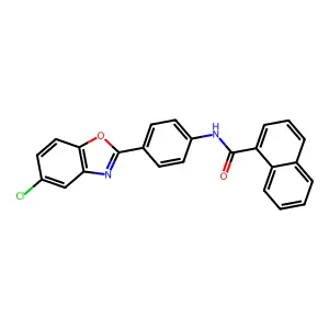 N-[4-(5-chloro-1,3-benzoxazol-2-yl)phenyl]naphthalene-1-carboxamide structure