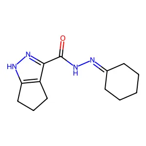 N'-cyclohexylidene-1,4,5,6-tetrahydrocyclopenta[c]pyrazole-3-carbohydrazide structure