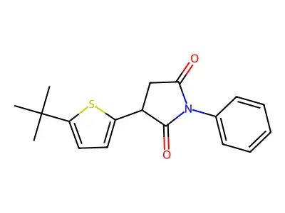 2,5-Pyrrolidinedione, 3-[5-(1,1-dimethylethyl)-2-thienyl]-1-phenyl- structure