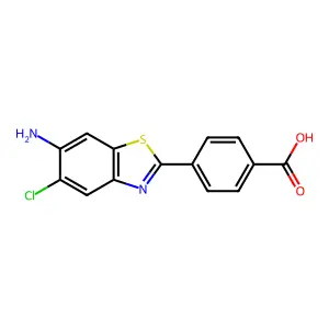 4-(6-Amino-5-chloro-benzothiazol-2-yl)-benzoic acid structure