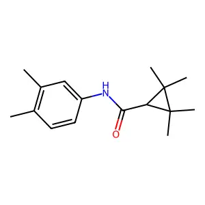 N-(3,4-dimethylphenyl)-2,2,3,3-tetramethylcyclopropane-1-carboxamide structure