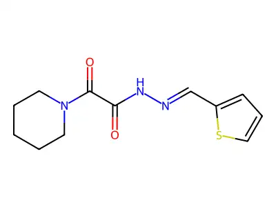 2-oxo-2-piperidin-1-yl-N-[(E)-thiophen-2-ylmethylideneamino]acetamide structure
