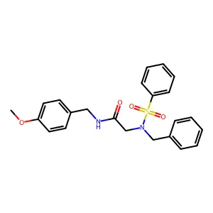 2-[benzenesulfonyl(benzyl)amino]-N-[(4-methoxyphenyl)methyl]acetamide structure