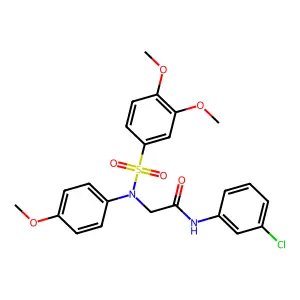 N-(3-chlorophenyl)-2-(N-(3,4-dimethoxyphenyl)sulfonyl-4-methoxyanilino)acetamide structure