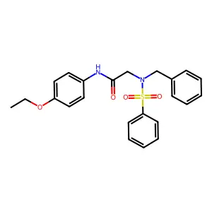 2-[benzenesulfonyl(benzyl)amino]-N-(4-ethoxyphenyl)acetamide structure