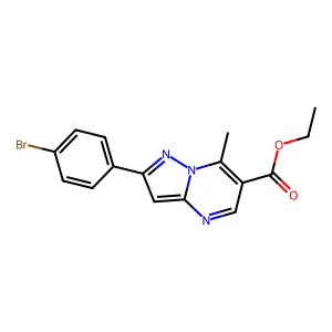 Ethyl 2-(4-bromophenyl)-7-methylpyrazolo[1,5-a]pyrimidine-6-carboxylate structure