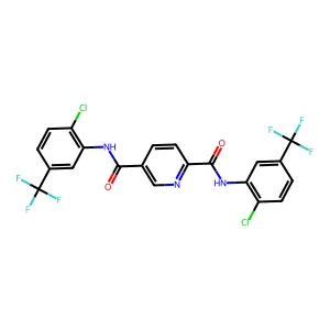 N,N'-bis[2-chloro-5-(trifluoromethyl)phenyl]pyridine-2,5-dicarboxamide structure