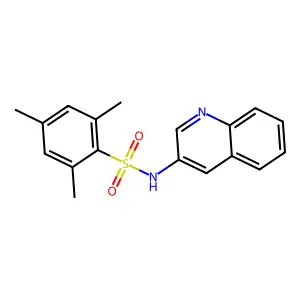 2,4,6-trimethyl-N-quinolin-3-ylbenzenesulfonamide structure