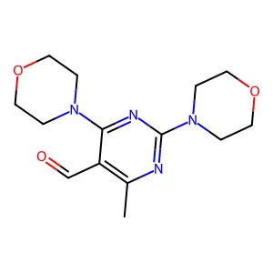 4-Methyl-2,6-di(4-morpholinyl)-5-pyrimidinecarbaldehyde structure