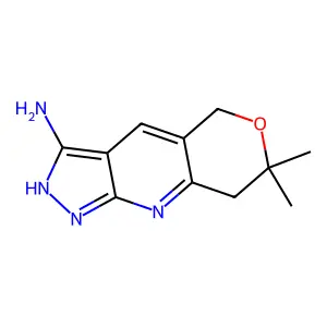 7,7-Dimethyl-1,5,7,8-tetrahydropyrano[4,3-b]pyrazolo[4,3-e]pyridin-3-amine structure