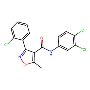 3-(2-chlorophenyl)-N-(3,4-dichlorophenyl)-5-methyl-1,2-oxazole-4-carboxamide structure