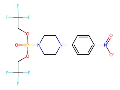 Bis(2,2,2-trifluoroethyl) 4-{4-nitrophenyl}-1-piperazinylphosphonate structure