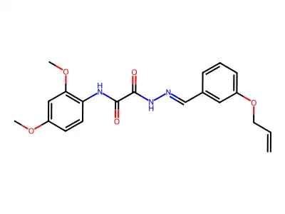 N-(2,4-dimethoxyphenyl)-N'-[(E)-(3-prop-2-enoxyphenyl)methylideneamino]oxamide structure