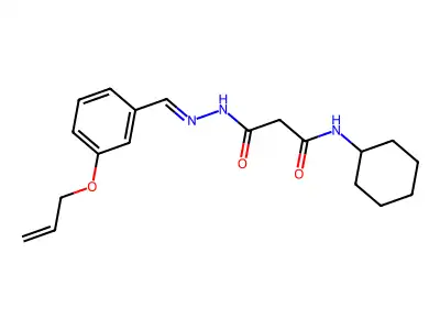 N-cyclohexyl-N'-[(E)-(3-prop-2-enoxyphenyl)methylideneamino]propanediamide structure