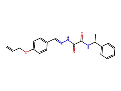 N-(1-phenylethyl)-N'-[(E)-(4-prop-2-enoxyphenyl)methylideneamino]oxamide structure