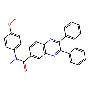N-(4-methoxyphenyl)-N-methyl-2,3-diphenyl-6-quinoxalinecarboxamide structure