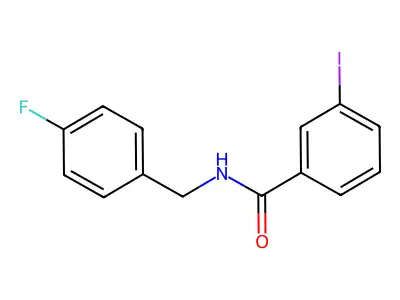 N-[(4-fluorophenyl)methyl]-3-iodobenzamide structure