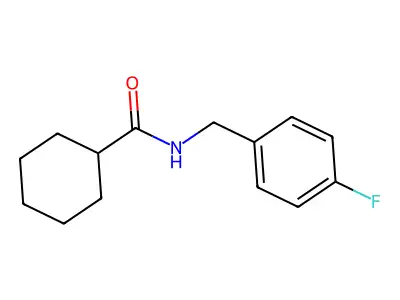 N-[(4-fluorophenyl)methyl]cyclohexanecarboxamide structure