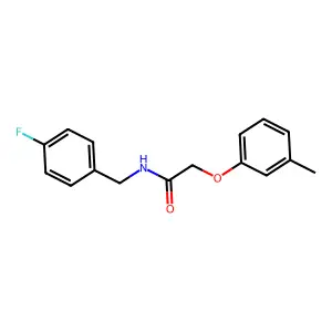 N-[(4-fluorophenyl)methyl]-2-(3-methylphenoxy)acetamide structure