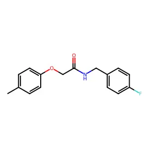 N-(4-fluorobenzyl)-2-(4-methylphenoxy)acetamide structure