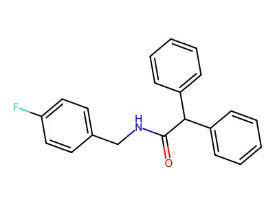 N-(4-fluorobenzyl)-2,2-diphenylacetamide structure