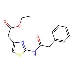 Ethyl 2-[2-(2-phenylacetamido)-1,3-thiazol-4-yl]acetate structure