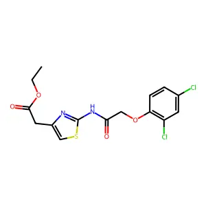 Ethyl (2-{[(2,4-dichlorophenoxy)acetyl]amino}-1,3-thiazol-4-yl)acetate structure