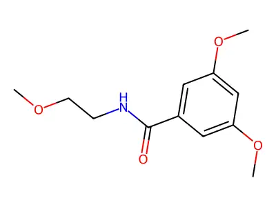 3,5-dimethoxy-N-(2-methoxyethyl)benzamide structure
