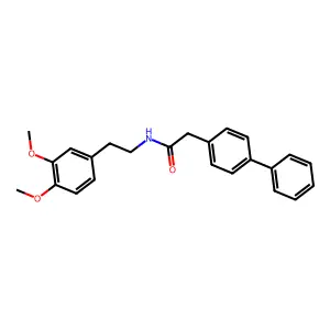 N-[2-(3,4-dimethoxyphenyl)ethyl]-2-(4-phenylphenyl)acetamide structure