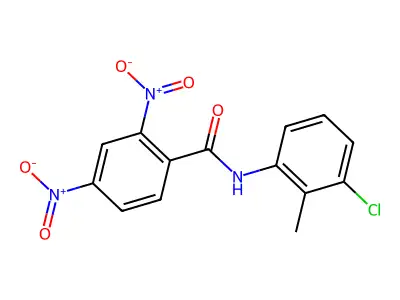 N-(3-chloro-2-methylphenyl)-2,4-dinitrobenzamide structure
