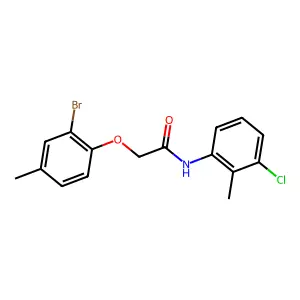 2-(2-bromo-4-methylphenoxy)-N-(3-chloro-2-methylphenyl)acetamide structure