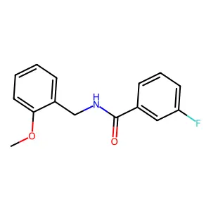 3-fluoro-N-(2-methoxybenzyl)benzamide structure