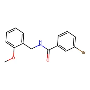 3-bromo-N-[(2-methoxyphenyl)methyl]benzamide structure