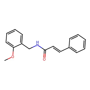 (E)-N-[(2-methoxyphenyl)methyl]-3-phenylprop-2-enamide structure