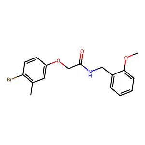 2-(4-bromo-3-methylphenoxy)-N-[(2-methoxyphenyl)methyl]acetamide structure