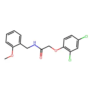 2-(2,4-dichlorophenoxy)-N-[(2-methoxyphenyl)methyl]acetamide structure