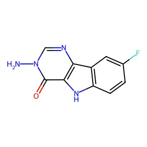 3-amino-8-fluoro-3,5-dihydro-4H-pyrimido[5,4-b]indol-4-one structure