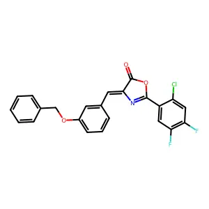 (4Z)-2-(2-chloro-4,5-difluorophenyl)-4-[(3-phenylmethoxyphenyl)methylidene]-1,3-oxazol-5-one structure