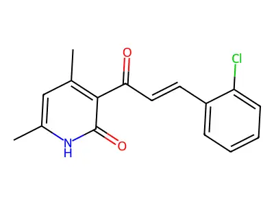 3-[3-(2-chlorophenyl)prop-2-enoyl]-4,6-dimethyl-1H-pyridin-2-one structure
