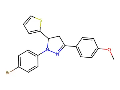 2-(4-Bromophenyl)-5-(4-methoxyphenyl)-3-thiophen-2-yl-3,4-dihydropyrazole structure