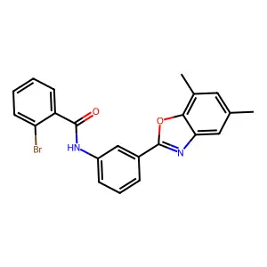 2-bromo-N-[3-(5,7-dimethyl-1,3-benzoxazol-2-yl)phenyl]benzamide structure