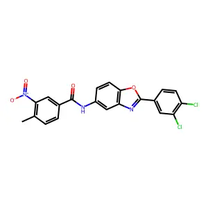 N-[2-(3,4-Dichloro-phenyl)-benzooxazol-5-yl]-4-methyl-3-nitro-benzamide structure