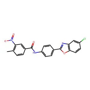 N-[4-(5-chloro-1,3-benzoxazol-2-yl)phenyl]-4-methyl-3-nitrobenzamide structure