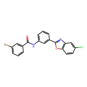 3-bromo-N-[3-(5-chloro-1,3-benzoxazol-2-yl)phenyl]benzamide structure