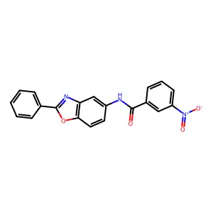 3-Nitro-N-(2-phenyl-benzooxazol-5-yl)-benzamide structure