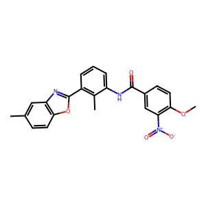 4-Methoxy-N-[2-methyl-3-(5-methyl-benzooxazol-2-yl)-phenyl]-3-nitro-benzamide structure
